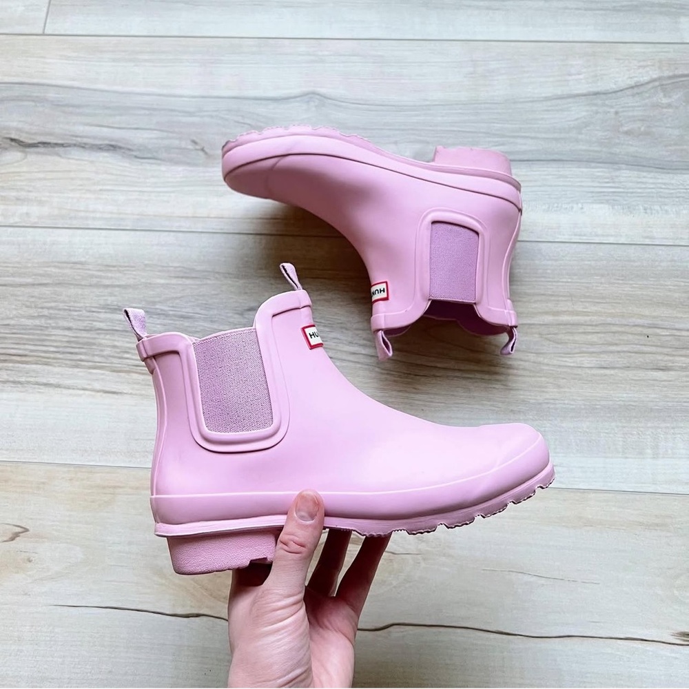 Hunter Pink Chelsea Rain Boots